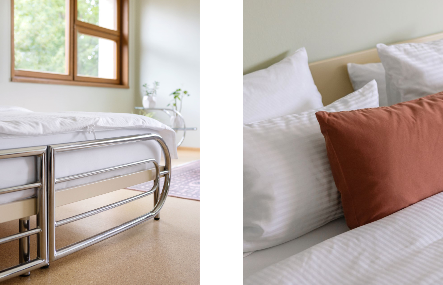 Versatile brilliant white Daily Notes bed linen features a fine stripe detail.