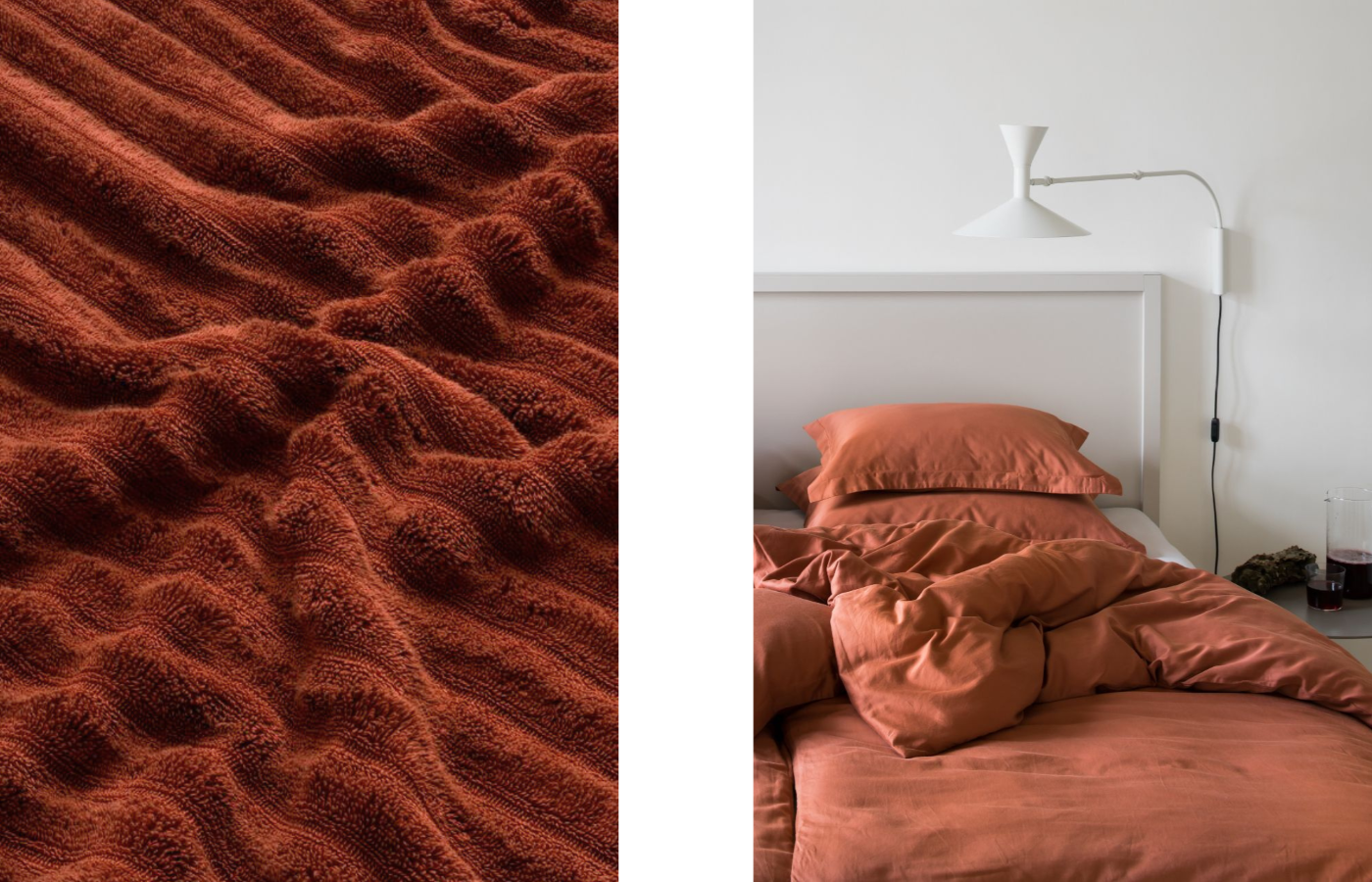 Our Grandma's House bed linen and Gentle Organic towels both feature the Pantone shade 18-1343 TPG.