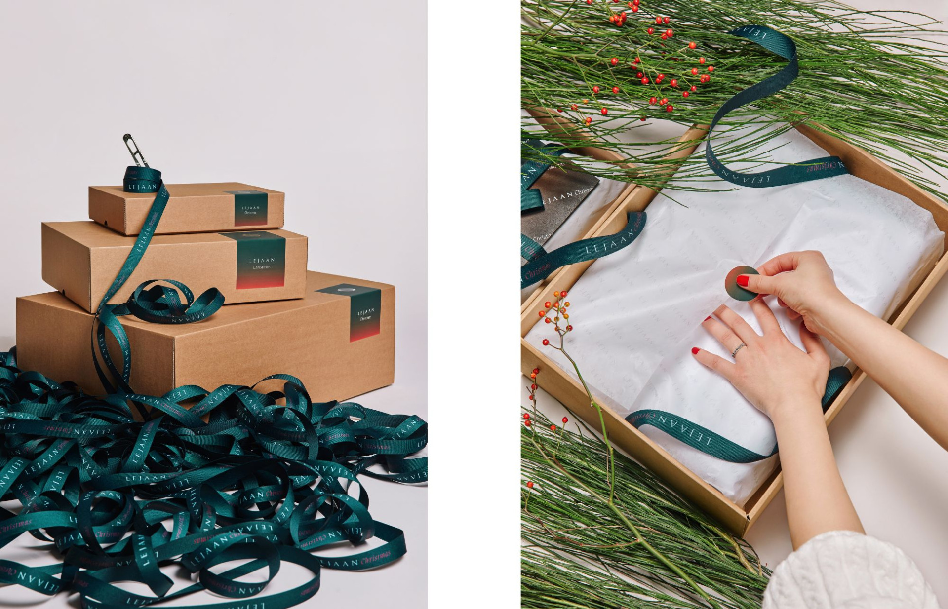 Christmas Gift Box wrapping at Lejaan.