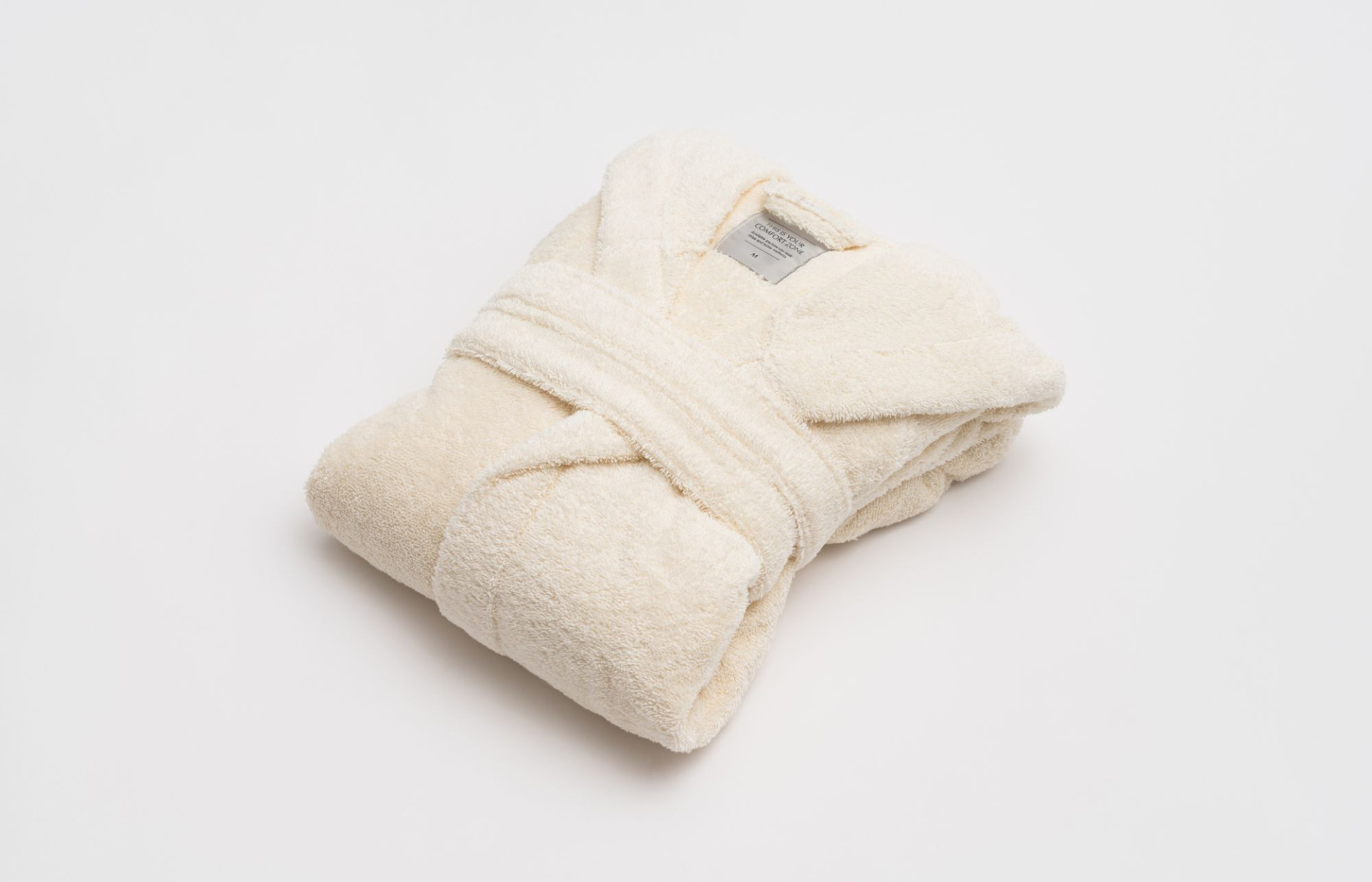 Cream coloured Naive Vanilla bathrobe.